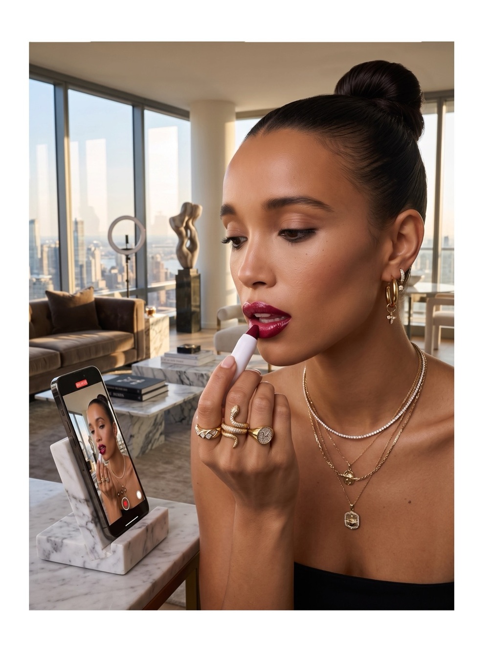 new OGEE ᨎ Tinted Sculpted Lip Oil ᨎ Viola ᨎ Blackberry Brown Semi Sheer ᨎ Box